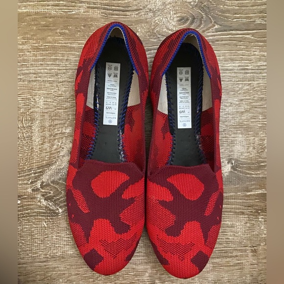 ROTHYS Red Camouflage  Round Toe Loafer Flats - Picture 7 of 9